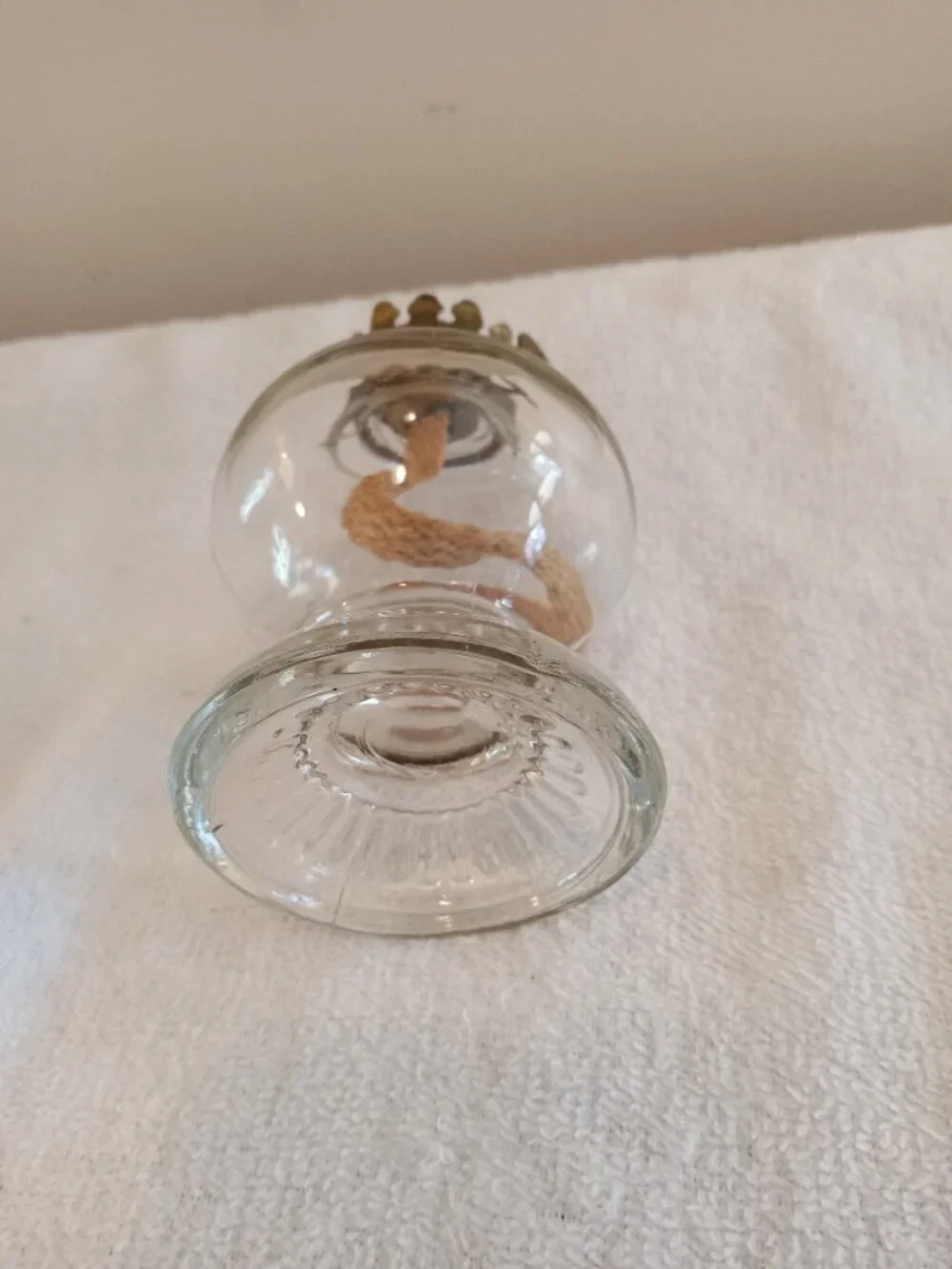 Vintage Handy Miniature Clear Glass Oil Lamp